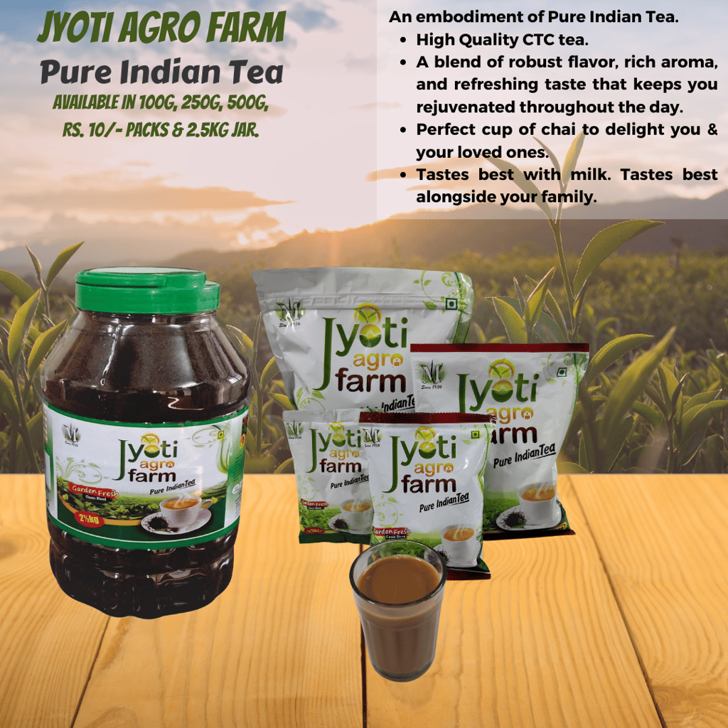 Super Combo- Jyoti Chai 500g, BlackGold Legacy Premium Chai 250g, Natural Green Tea 100g, Smooth Sunkissed Black Orthodox Tea 100g | Mintri Tea 950 g Variety Combo