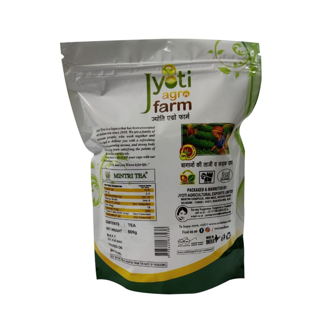 Super Combo- Jyoti Chai 500g, BlackGold Legacy Premium Chai 250g, Natural Green Tea 100g, Smooth Sunkissed Black Orthodox Tea 100g | Mintri Tea 950 g Variety Combo