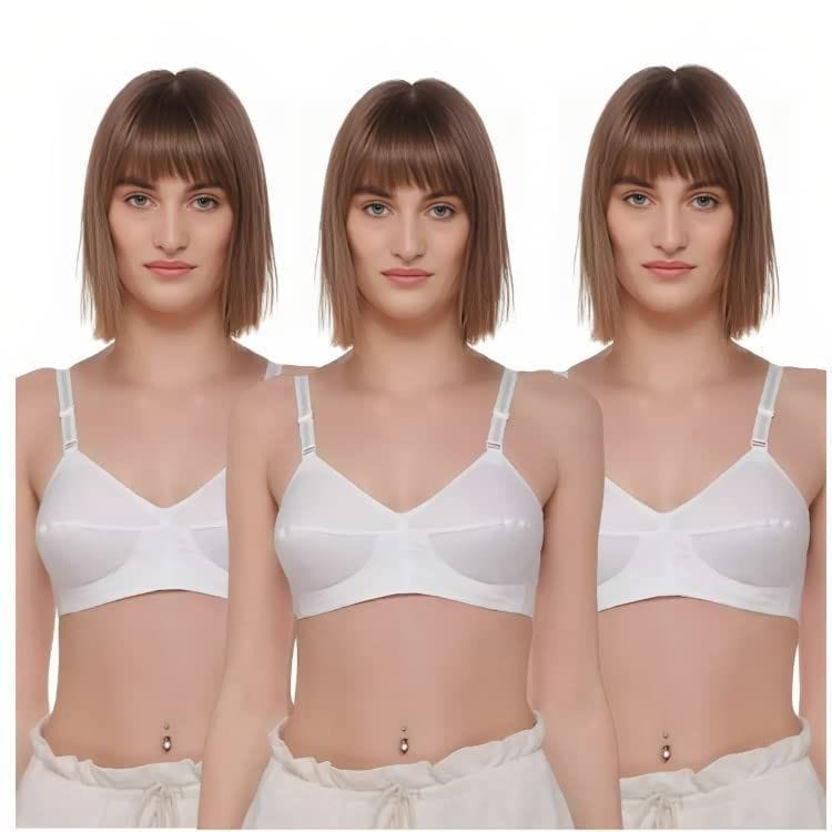 FASHION BONES Pure Cotton Full Coverage Push Up Non Padded Wire Free Daily  Use Bra in