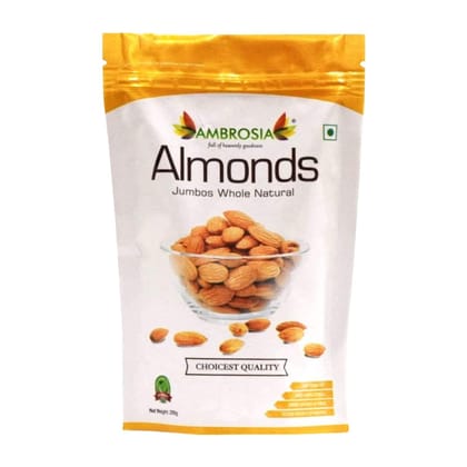 Ambrosia Jumbo California Almonds Sanora 250g (Pack of 1)