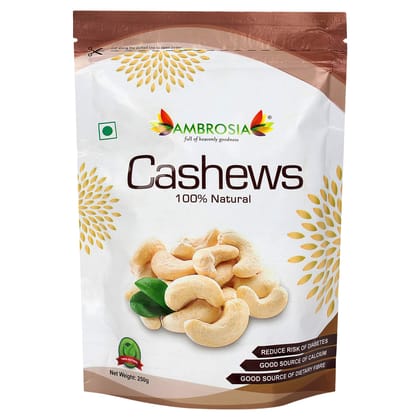 Ambrosia Cashew W240 & Jumbo Quality 250g (Pack of 1) cashews