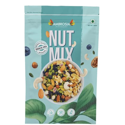 Ambrosia Nut Trail Mix 200 g | Full of Exotic Nuts - Hazelnuts , Walnuts , Pistachio , Cashew & Almonds