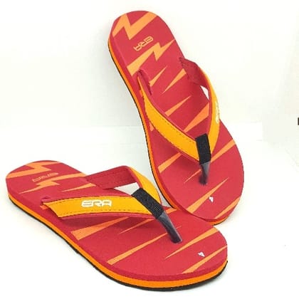 ERA Women's Casual Flip-Flop Slippers Comfortable Indoor & Outdoor Footwear (Orange)