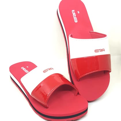 ERA Women's  Casual Flip-Flop Slippers Comfortable Indoor and Outdoor Footwear Dual tone Red