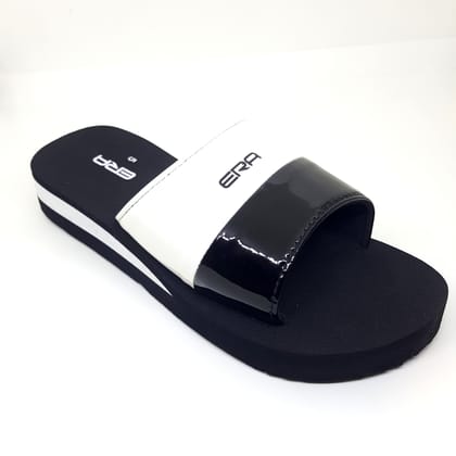 ERA Women's  Casual Flip-Flop Slippers Comfortable Indoor and Outdoor Footwear Dual Tone Black