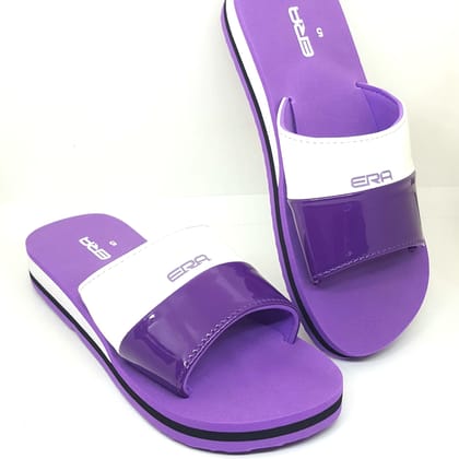 ERA Women's Casual Flip-Flop Slippers Comfortable Indoor and Outdoor Footwear Dual Tone Purple