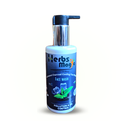Herbs magic Charcoal Cooling | Oil Free Skin | Refreshing | Ayurvedic | SLS & Paraben free Face Wash