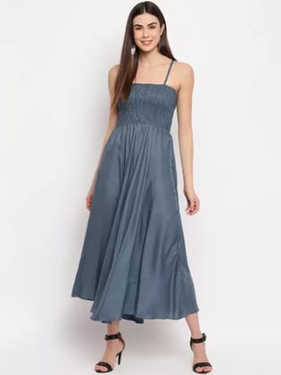 Women Fit and Flare Grey Dress