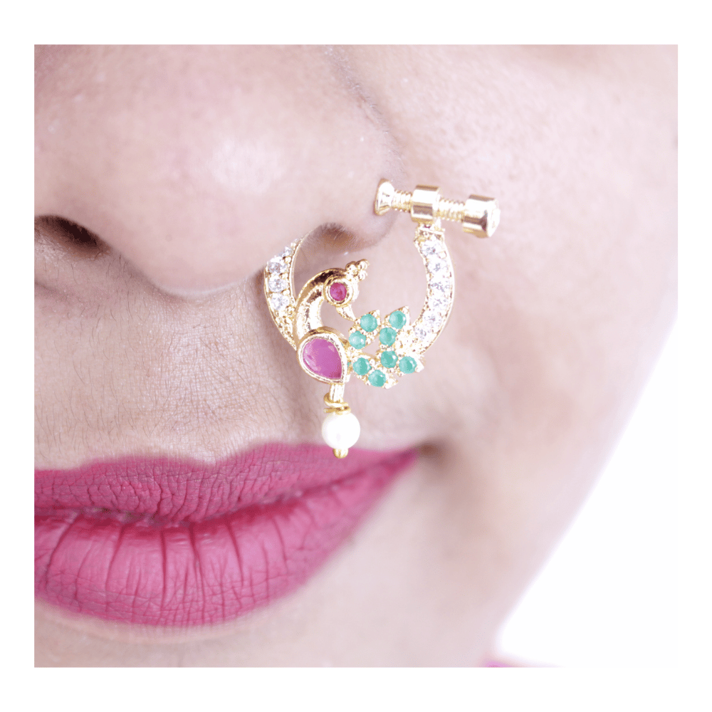 Nath | Nosepin For girls & women | Maharastian nathiya |Peacock shape Nasika