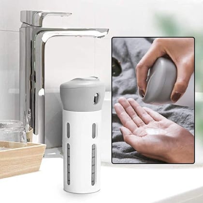  Leakproof Travel Bottles TSA Approved, 4-in-1 Travel Size Containers for Toiletries, BPA-Free Refillable Travel Containers for Shampoo, Conditioner, Body Wash, Lotion (White, 4 Pack)