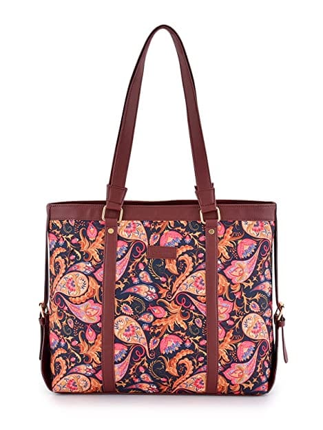 Lychee bags Women Printed Canvas Blue Tote Bag