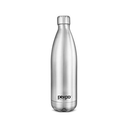 Pexpo Stainless Steel Hot and Cold Vacuum Insulated Flask, 1L, Silver, Electro | Lightweight & Keeps Drinks Hot/Cold for 24+ Hours