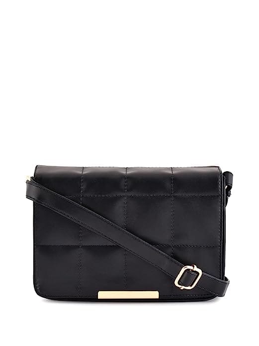 Lychee Bags Women Pu Quilted Black Sling Bag - Handbags | Buy online on ZillyBuy