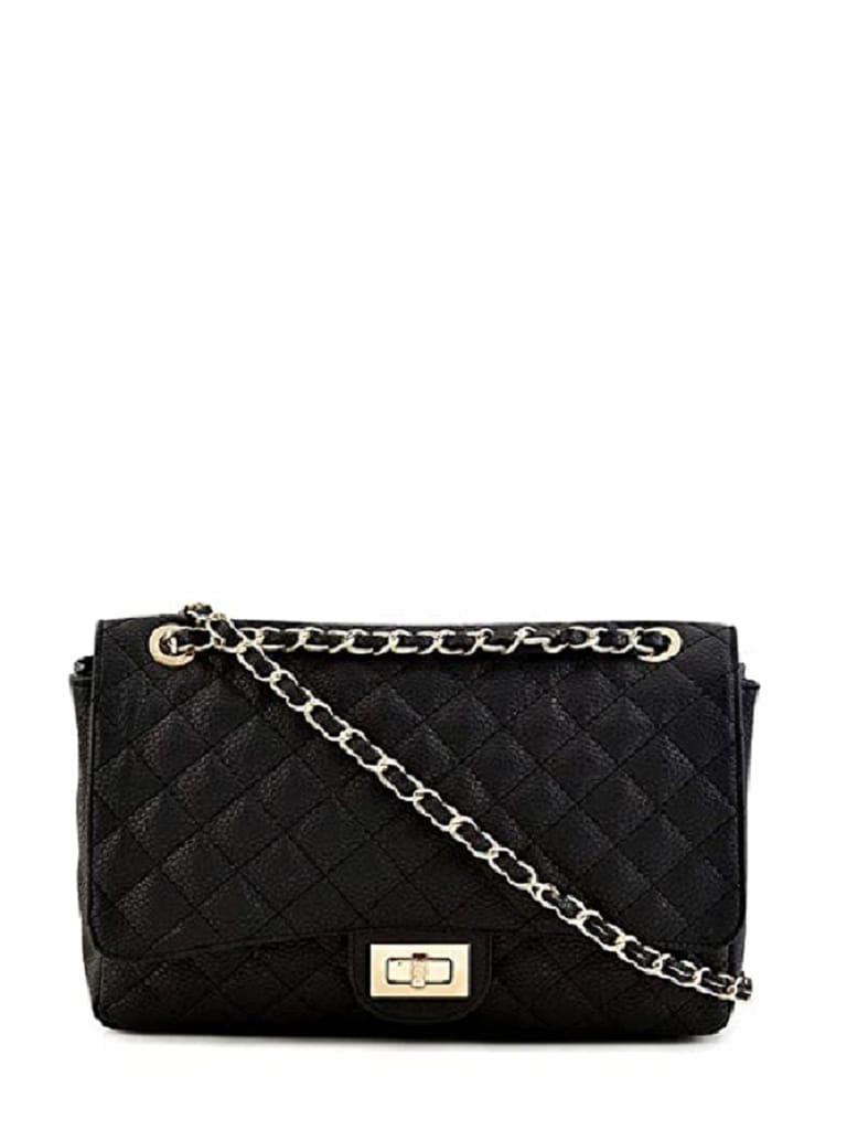 Lychee Bags Women Pu Quilted Black Sling Bag - Handbags | Buy online on ZillyBuy