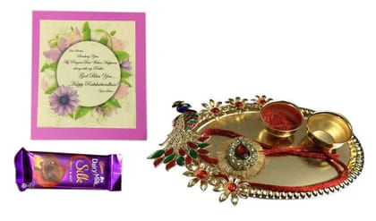 Loops n Knots Rakhi for Brother with Card, Chocolates & Roli Tika for Rakashabandhan (Pl16090)