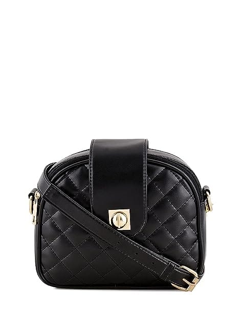 Lychee bags Women Pu Quilted black Sling Bag - Handbags | Buy online on ZillyBuy