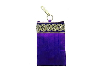 Loops n knots Purple Mobile Pouch Compatible for All 5"X2.5" Screen Mobile Phones for Women | iPhone 5s