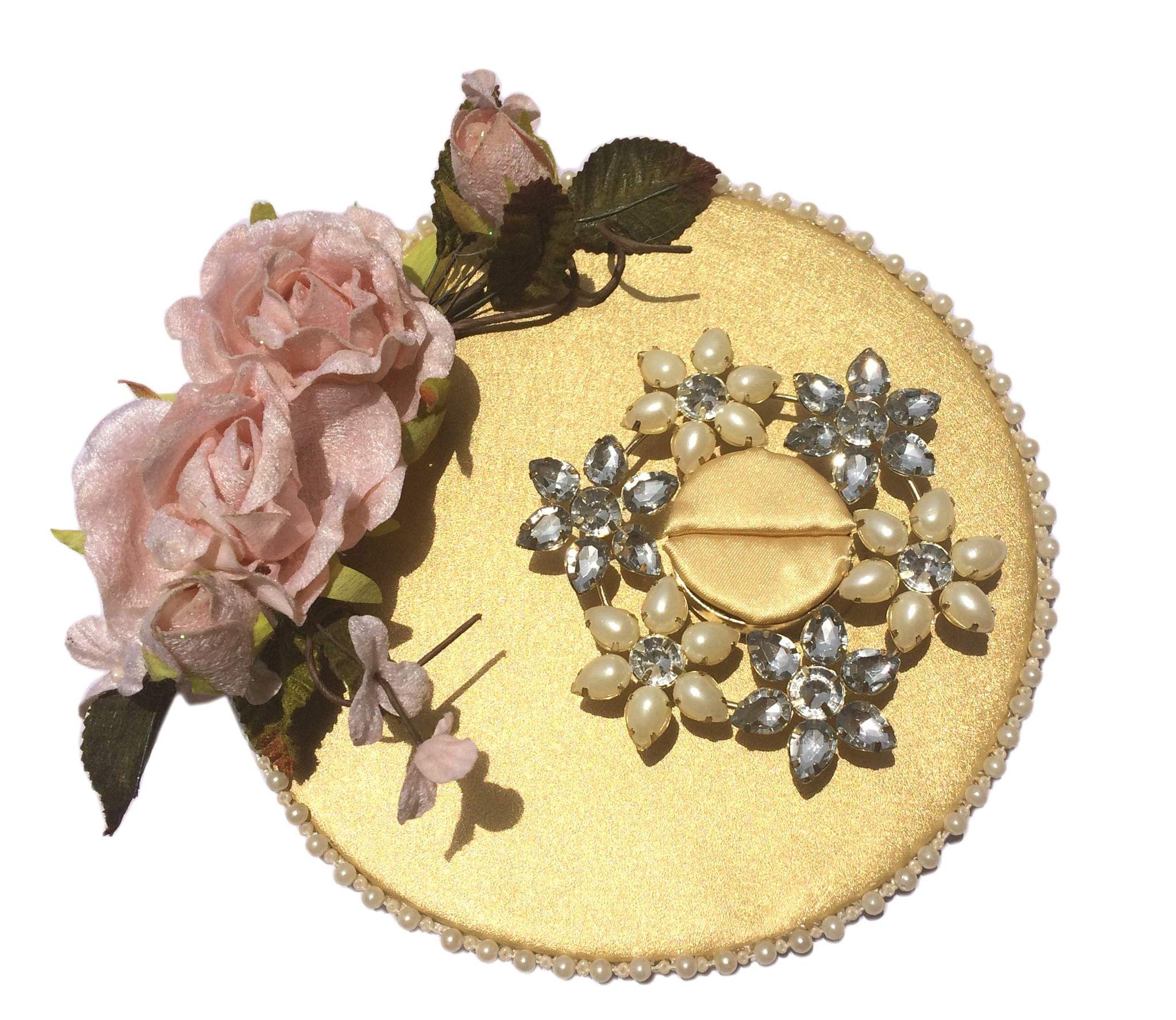 LOOPS N KNOTS Golden Wedding Customised/Ring Platter With 2 Ring Holders  For Wedding Stylish Wedding Ring Platters for a Unique and Elegant  Presentation of Your Rings