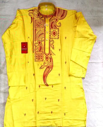Yellow Men's kurta