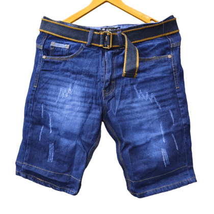 Men's Denim Scratched Jeans Short