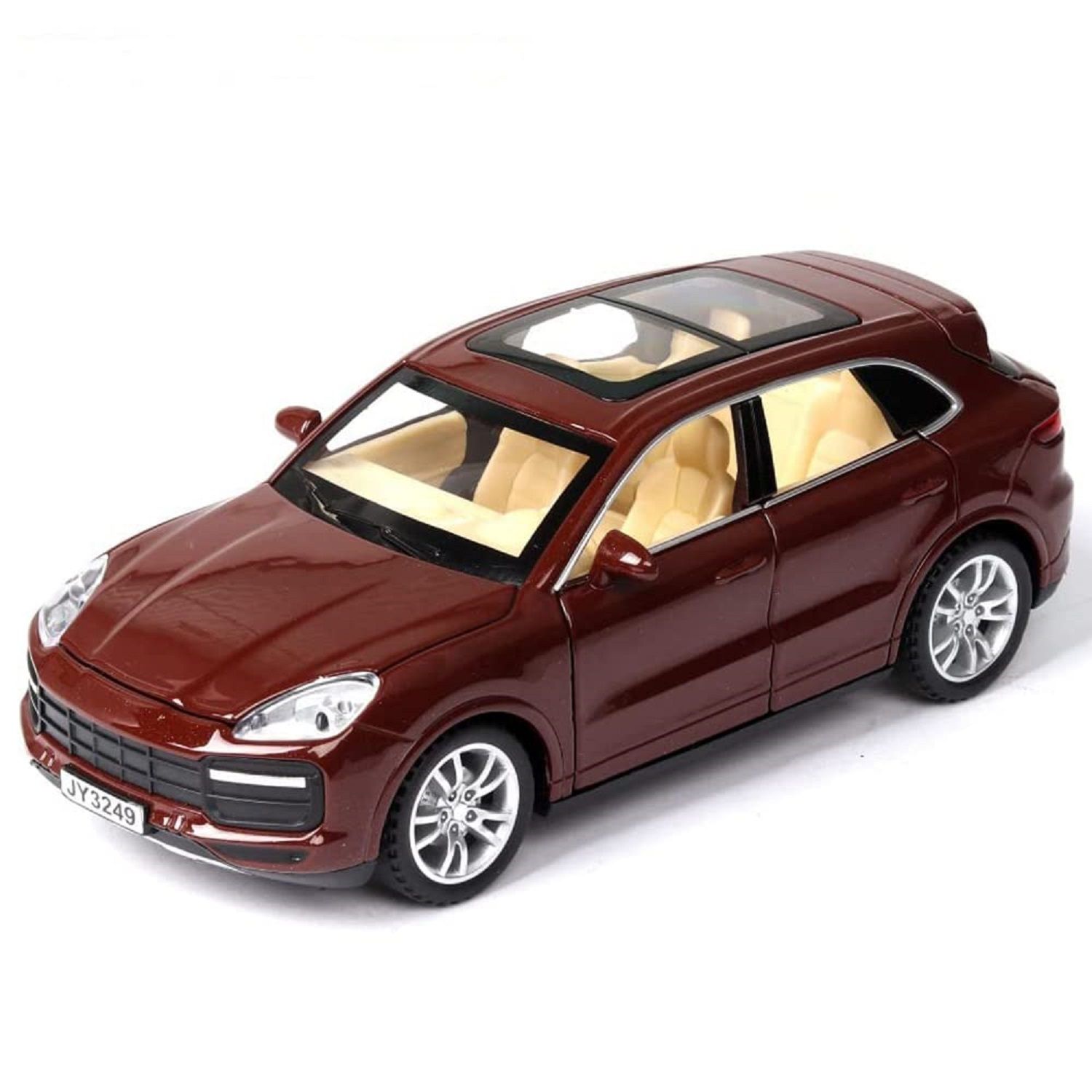 KTRS ENTERPRISE 1:32 Diecast Porsche-Cayenne Turbo Car Model Toy Vehicle Alloy Pull Back Sound Light Sports Car Toys for Children Kids Gifts