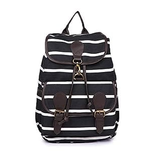 Lychee bags Canvas Backpack (Black Color)