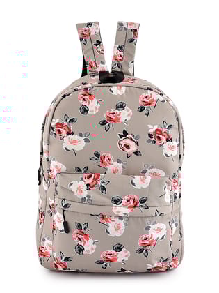 Lychee bags Women Beige Floral Printed Backpack