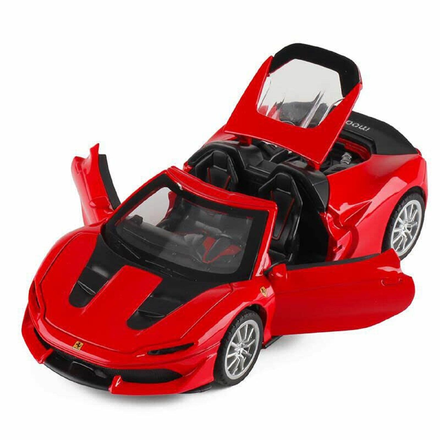KTRS ENTERPRISE 1:32 Ferrari J50 Diecast Metal Pullback Openable Doors Toy Cars with Flashing Light and Musical Sound for Gifts Toys for Kids Boys and Girls Children (Colour AS PER Stock)