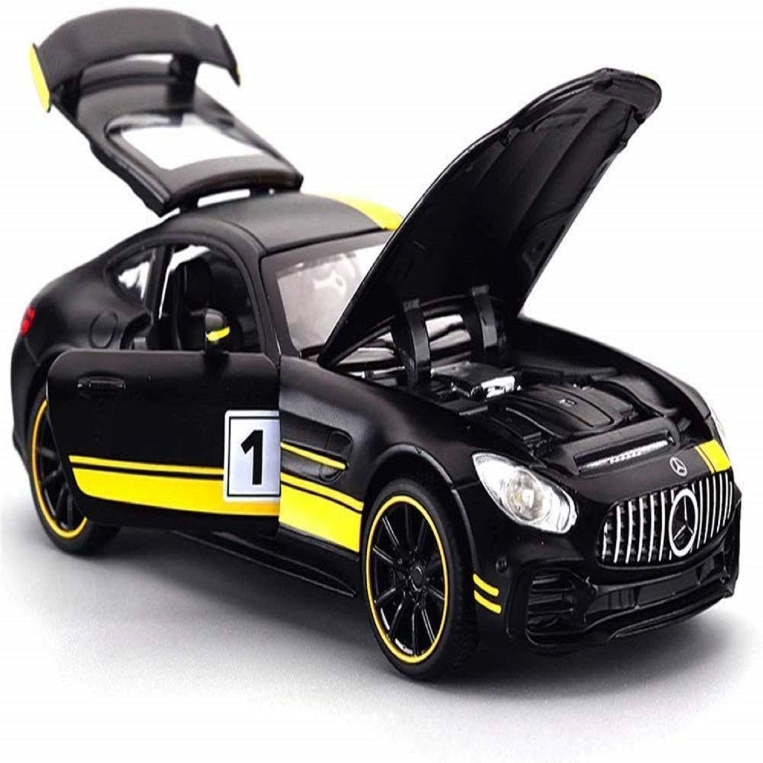 KTRS ENTERPRISE 1:32 Exclusive AMG GTR Die Cast Metal car | Alloy Metal Pull Back Die-cast Metal Cars Toys for Kids with Openable Door & Light | Kids' Play Cars & Race Cars Scaled Model Vehicles (1:32 AMG GTR)