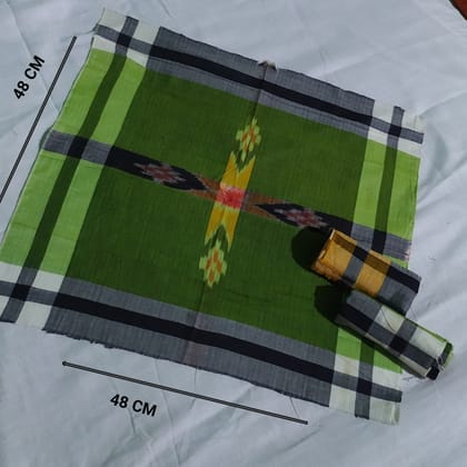 Handkerchief Sambalpuri pure cotton Green & black combination Soft Rumal handloom / Size - 48×48 CM (pack of 2)