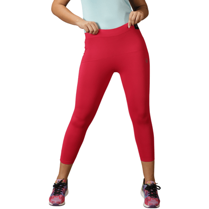 DOMIN8 Women's Elastic waist Slim fit training Tights with Zipper pocket