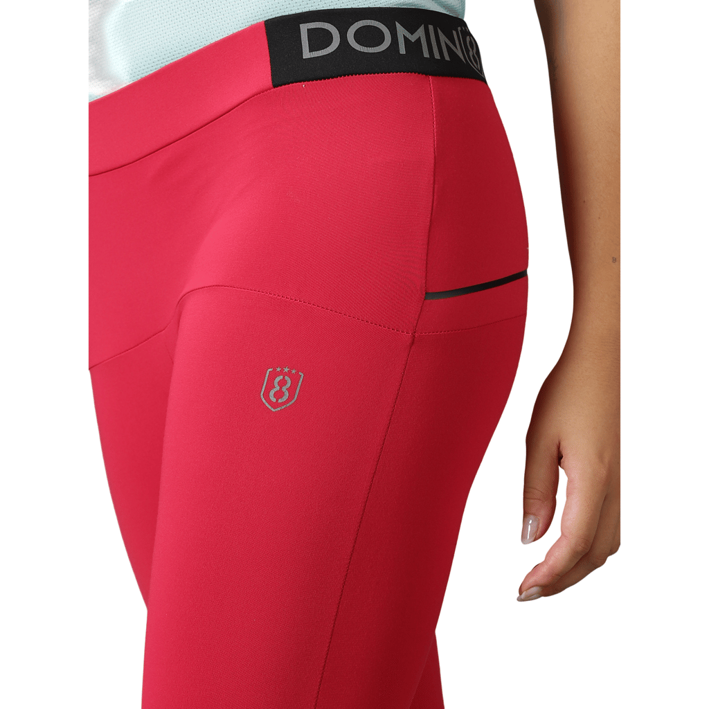 DOMIN8 Women's Elastic waist Slim fit training Tights with Zipper pocket
