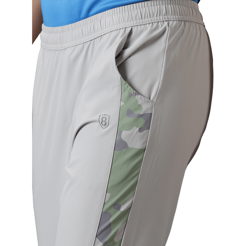 DOMIN8 Women's Drawstring waist Cut & Sew Training Camouflage Print Track Pants with Pockets