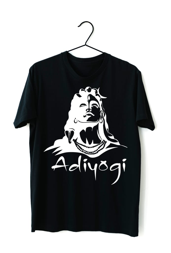 Black Aadiyogi T- shirts | 100% Cotton