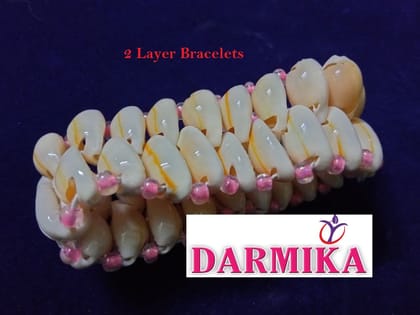 DARMIKA Sea shell Bracelet || Cowdie Bracelet ||stylish || Elegant || Beautiful || Gorgeous || Easy to use ||Pack of 2 Beautiful - Elegant - Handmade - Trendy - Stylish (2, 2 Layer)