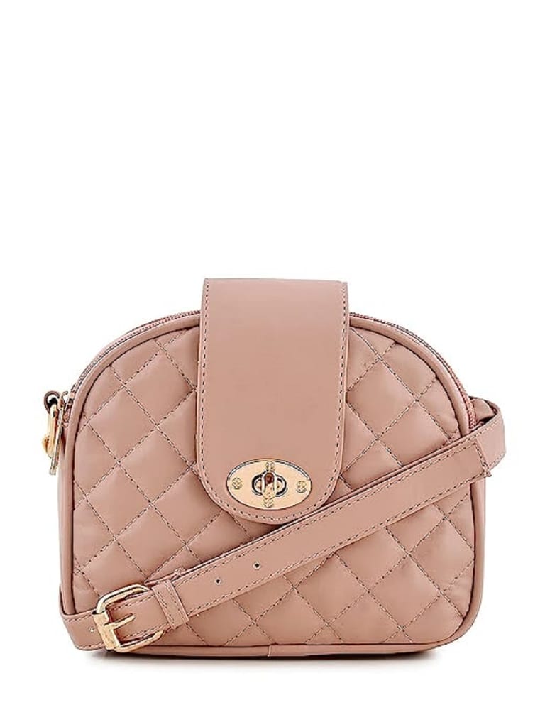 Lychee bags Women Pu Quilted brown Sling Bag - Handbags | Buy online on ZillyBuy