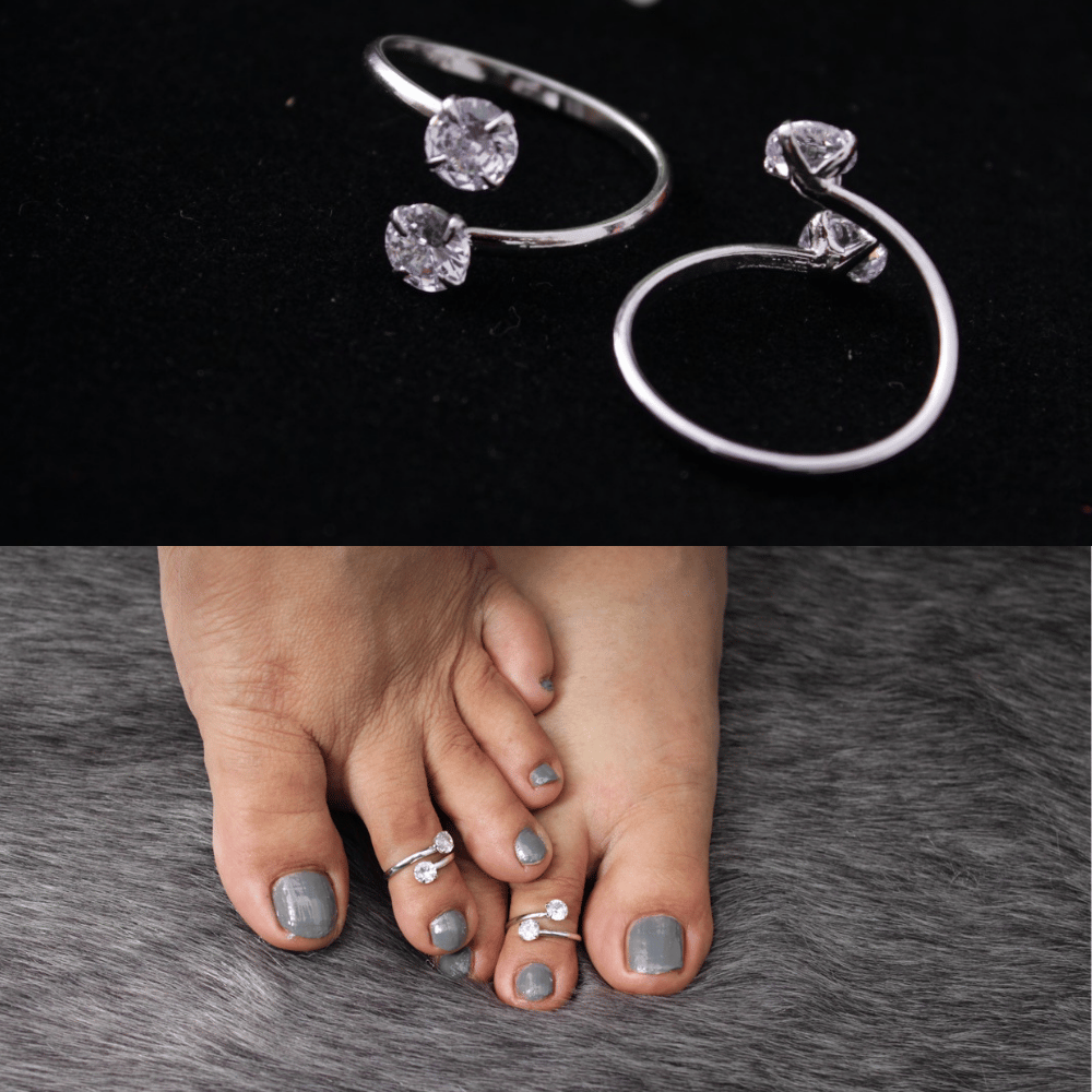 Toe ring adjustable | toe ring for ladies silver plated | toe ring design |Toe Anklet ring