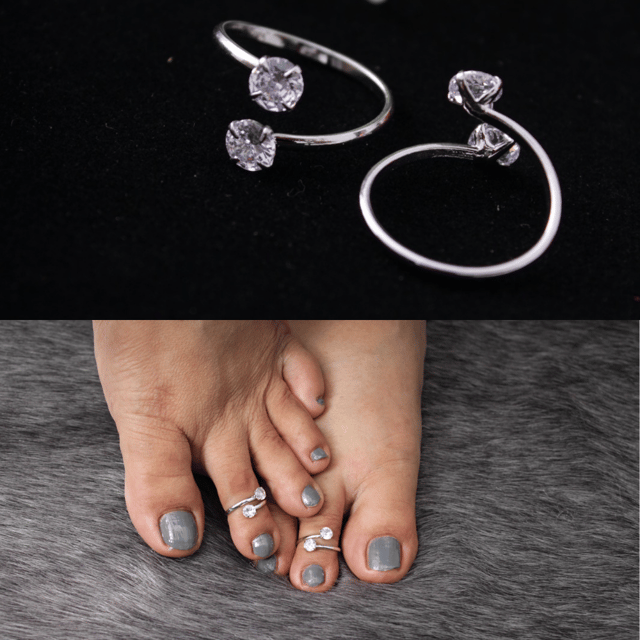 Oxidised Gold Bichiya Indian Style Multi Colour Toe Ring Metti Feet Jewelry  - 1 pair
