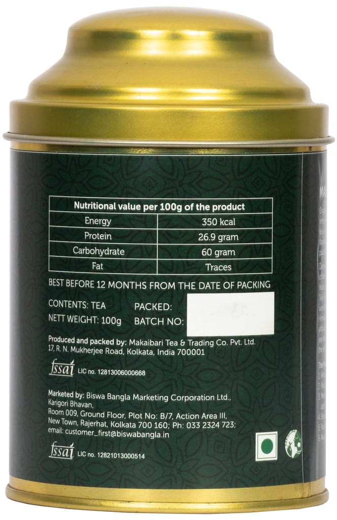 Organic Darjeeling Green Tea from Makaibari Tea Garden - 100g