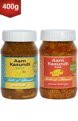 400g Aam Kasundi (Mango-Mustard Sauce / Pickle) - Sweet & Sour -  set of two packs