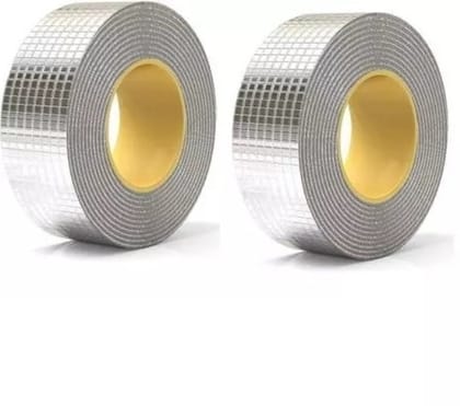 SELF-ADHESIVE INSULATION RESISTANT HIGH TEMPERATURE HEAT REFLECTIVE ALUMINIUM FOIL TAPE ROLL PACK OF 2