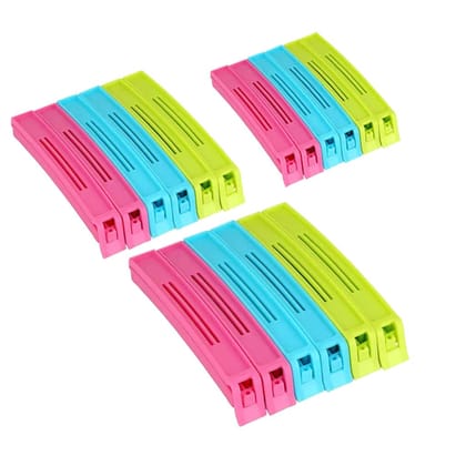 Multipurpose Food Snack Plastic Bag Clip Sealer (Multicolor)  (18pc)