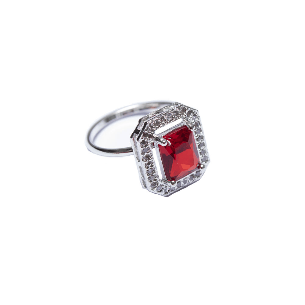 Zeello Ring for girls and women | Red colour ring| Perfect for your dress | Adjustble finger ring
