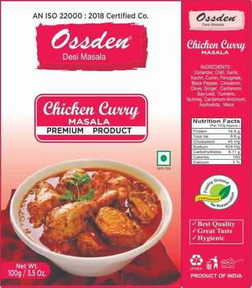 OSSDEN Desi Masala Premium Product 100g/3.5Oz Chicken Curry Masala (PACK OF-1)