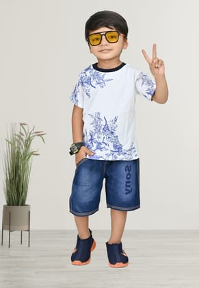 NFC CREATION KIDS COTTON PRINTED T-SHORT AND PANT SET
