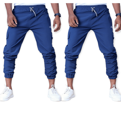 Men's Slim Fit Jogger pants COMBO OF 2 BLUE