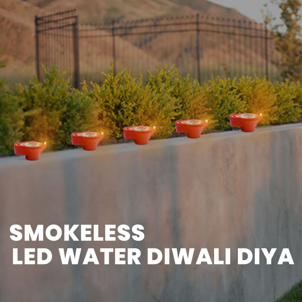 ZURU BUNCH LED Water Diya For Diwali, Battery Operated Water Diya Light Beautiful for Festival Lamp Decoration Home, Garden, Unscented, Batteries Included