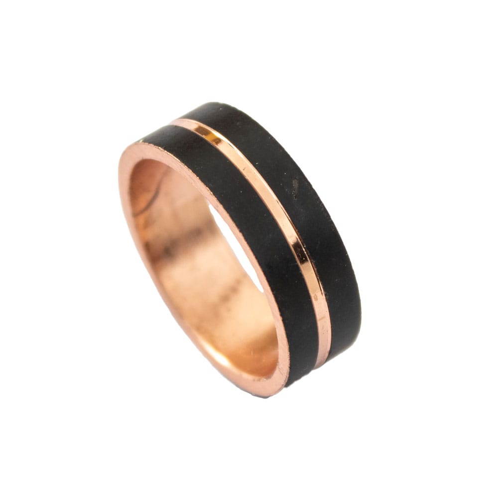 ZEELLO Stainless Steel, Stainless Steel Rhodium Plated Ring, Mens ring , Golden black base