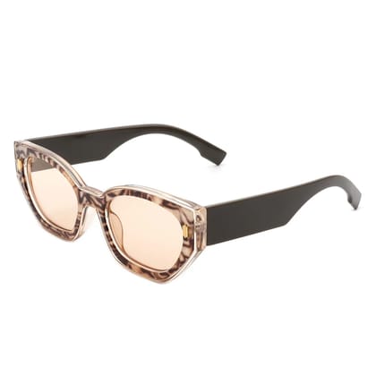 Eyenaks Designer Cat Eye Sunglass For Women | UV400 Protection | Stone Pattern | Durable Metal Hinges | Pack of 1 (Cream)