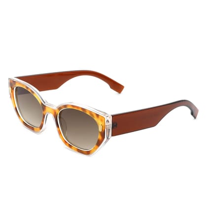 Eyenaks Designer Cat Eye Sunglass For Women | UV400 Protection | Stone Pattern | Durable Metal Hinges | Pack of 1 (Brown)